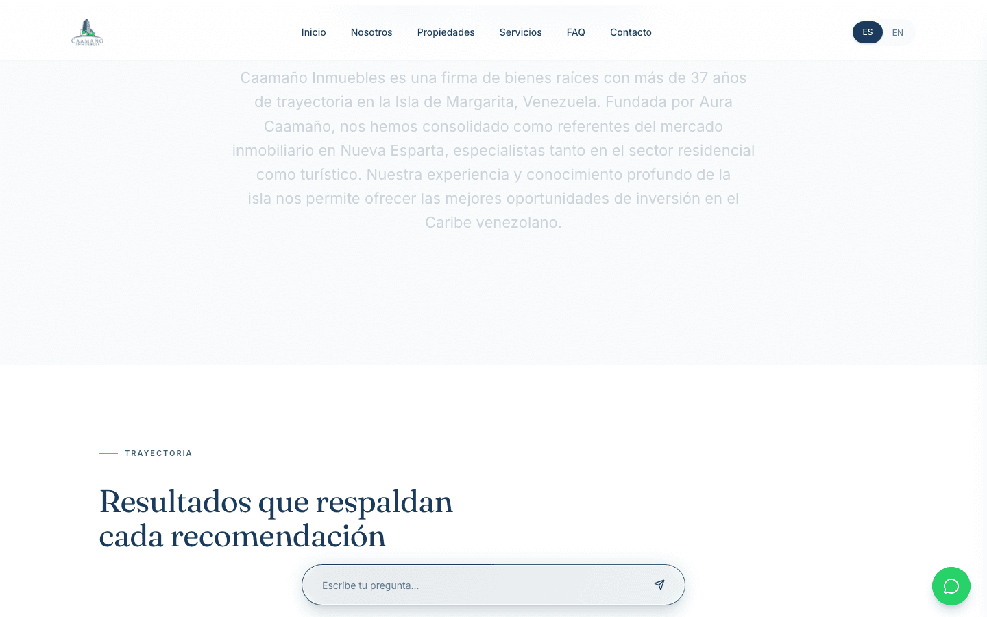 Caamaño Inmuebles — detalle del sitio